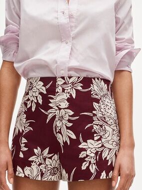 J. Crew RETAIL Tap Shorts in Pineapple Garden Print Cotton Poplin